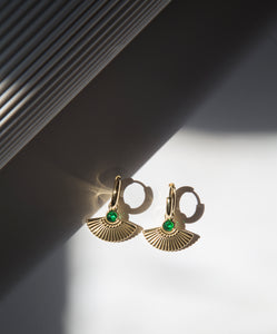Cleopatra Earrings (Green Stone)